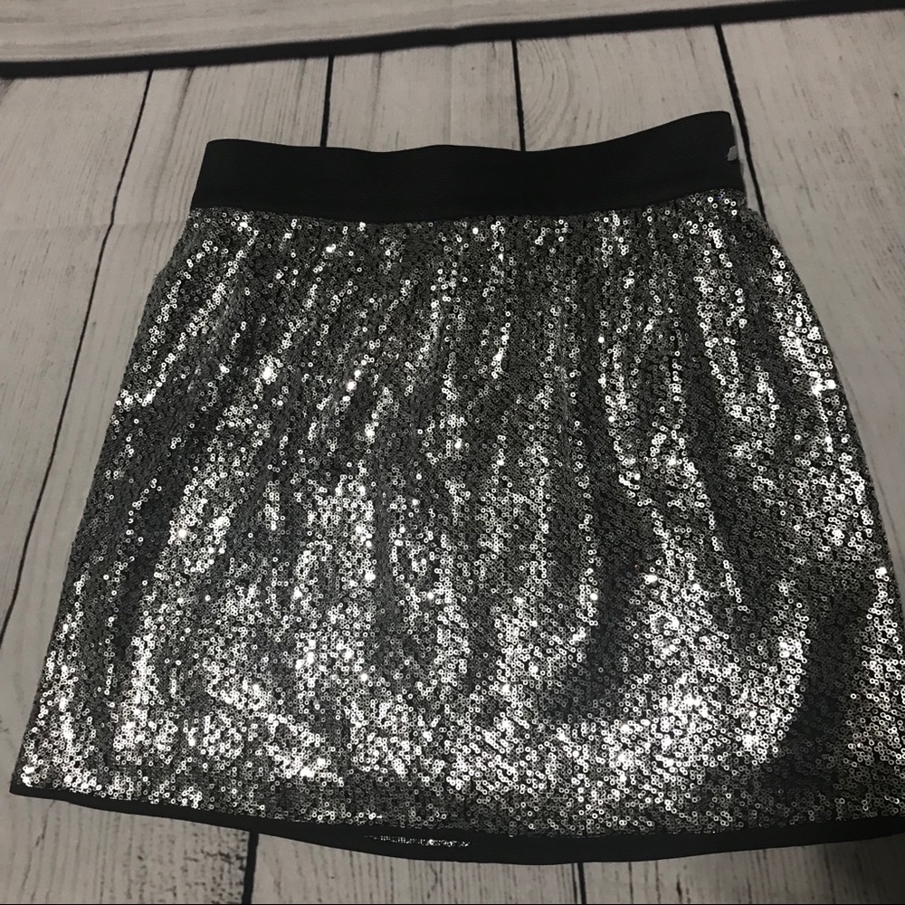 GAP Silver Sparkly Sequin Skirt